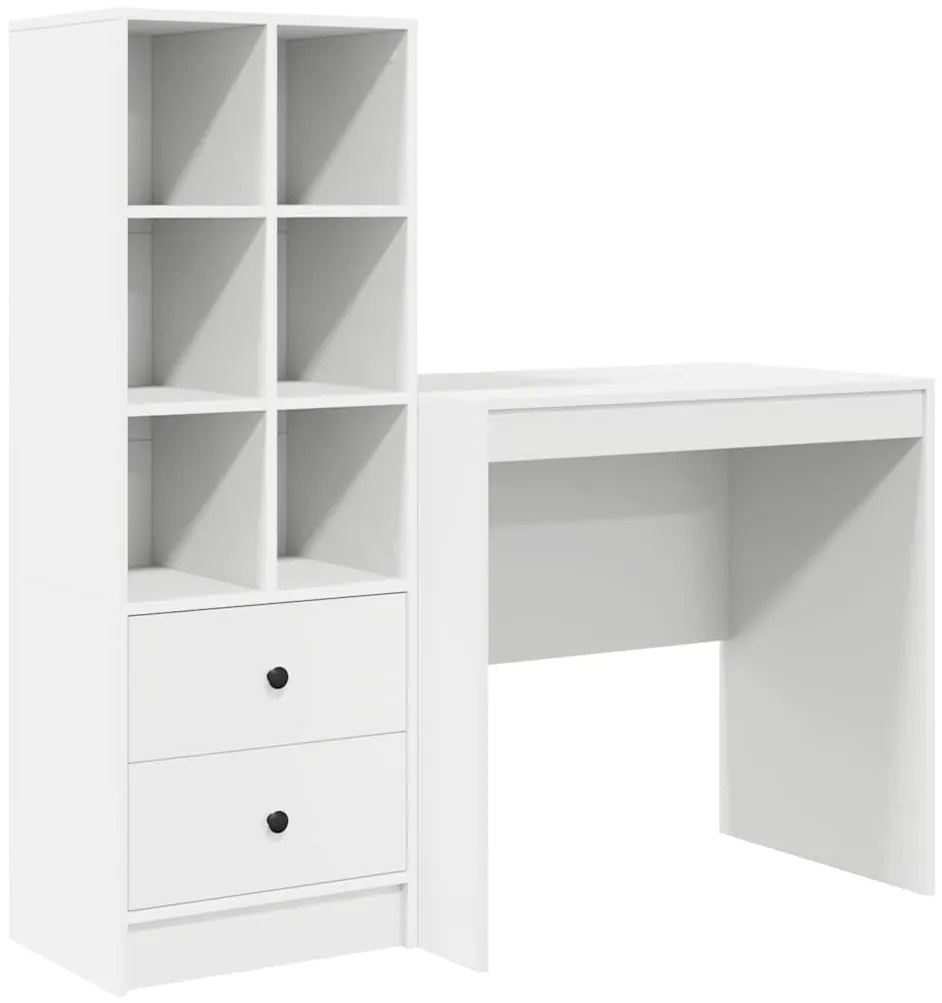 Mesa vidaXL Com Armazenamento Branca Madeira Industrializada