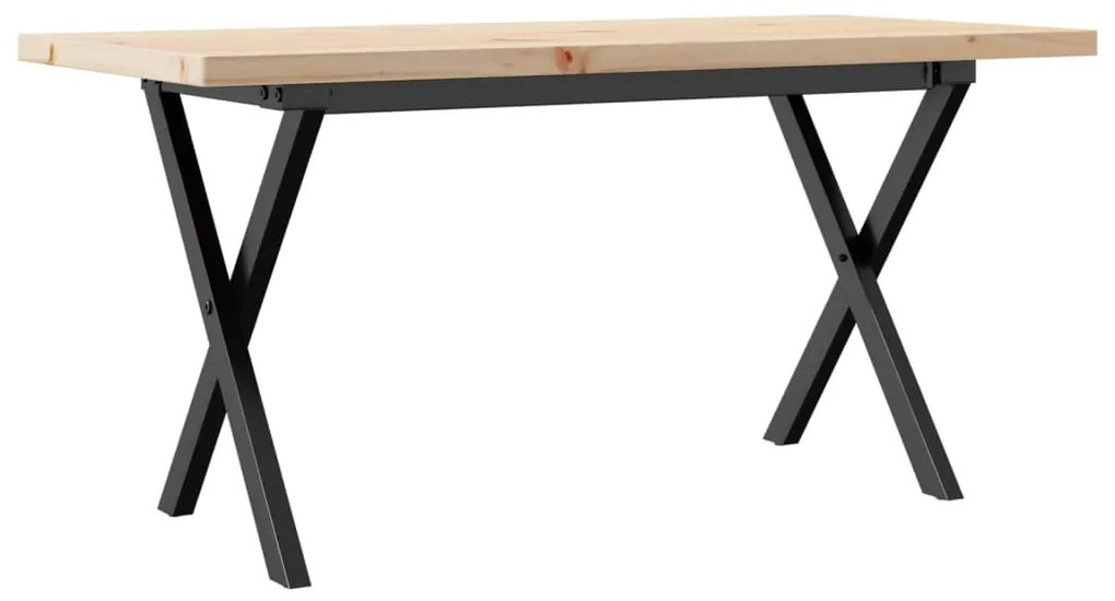 Mesa de centro estrutura em X 100x50x45,5cm pinho/aço