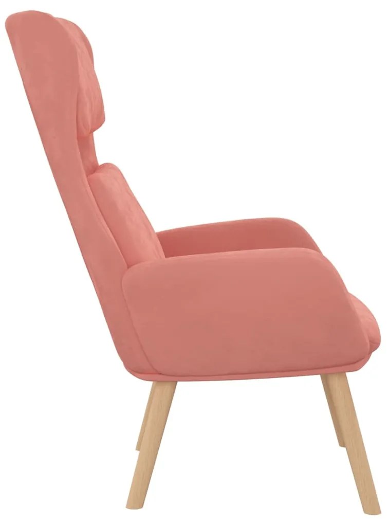 Cadeira de descanso veludo rosa