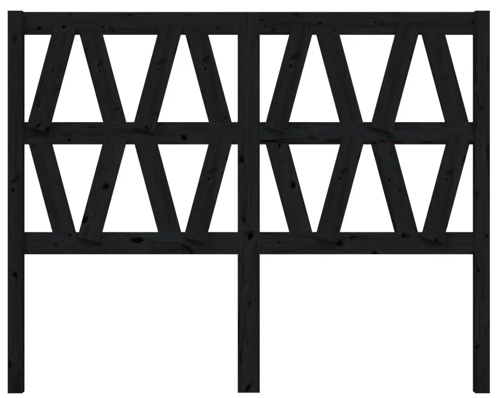 Cabeceira de cama 166x4x100 cm pinho maciço preto