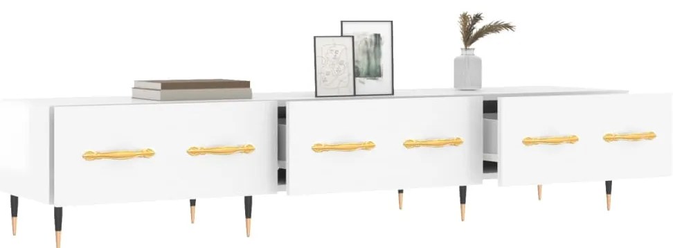 Móvel de TV 150x36x30 cm derivados de madeira branco brilhante