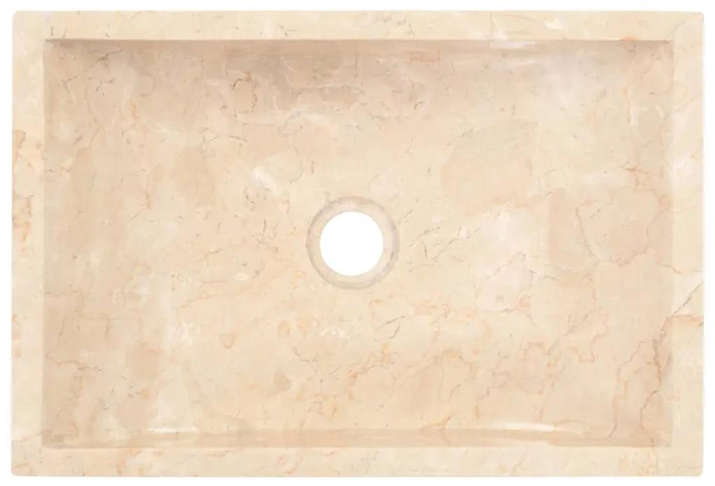 Lavatório 45x30x12 cm mármore creme brilhante