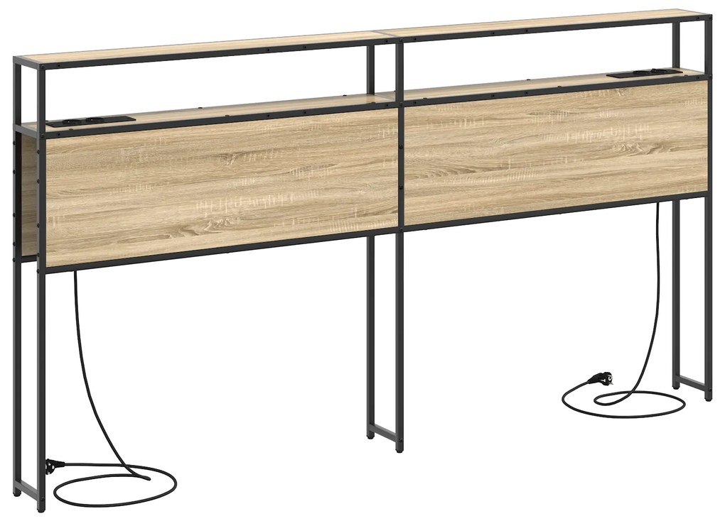 Cabeceira de armazenamento com cabeceira Carvalho Sonoma 200 cm