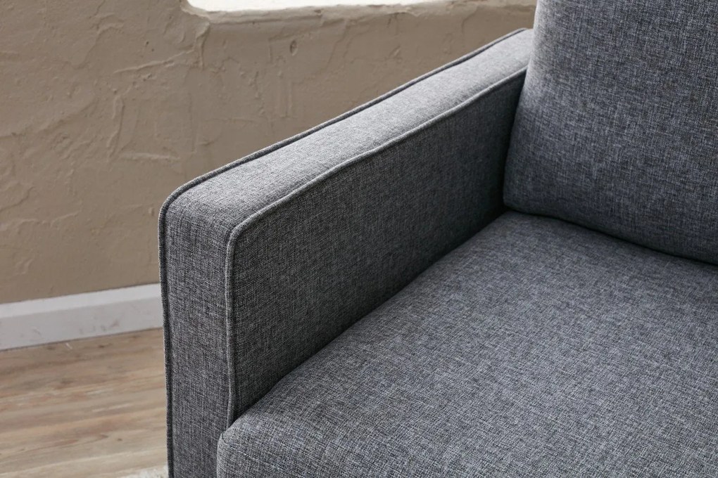Sofá-cama de 3 lugares Eva – Cinzento – 210 cm x 82 cm x 90 cm