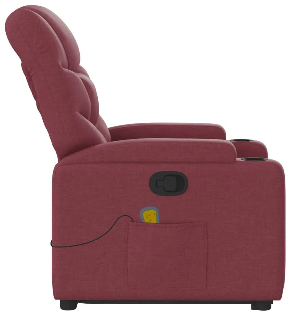 Poltrona de massagens reclin. elevatória tecido vermelho tinto