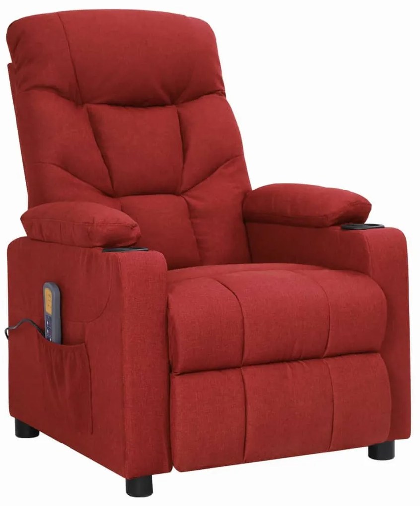 Poltrona elevatória de massagens tecido vermelho tinto