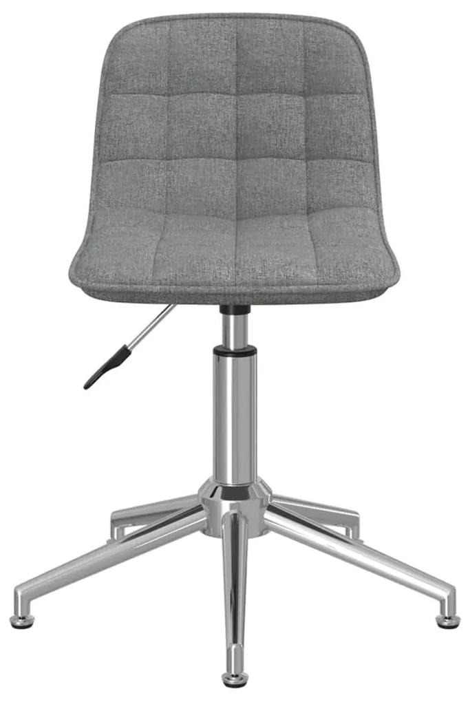 Cadeiras de jantar giratórias 2 pcs tecido cinzento-claro