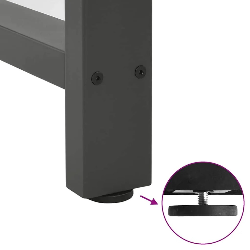Pés para mesa de jantar antracite 2 peças 80x(72-73) cm aço