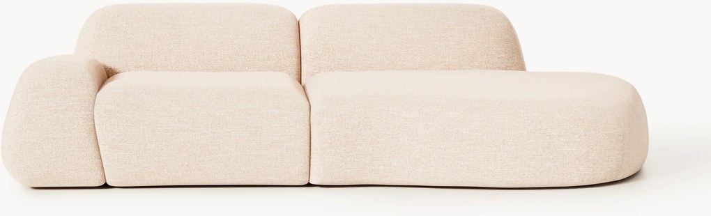 Módulo com chaise longue em bouclé Wolke (3 lugares)