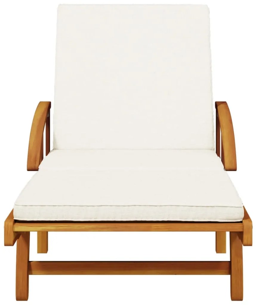 Espreguiçadeiras c/ almofadões 2 pcs 200x68x83 cm acácia maciça