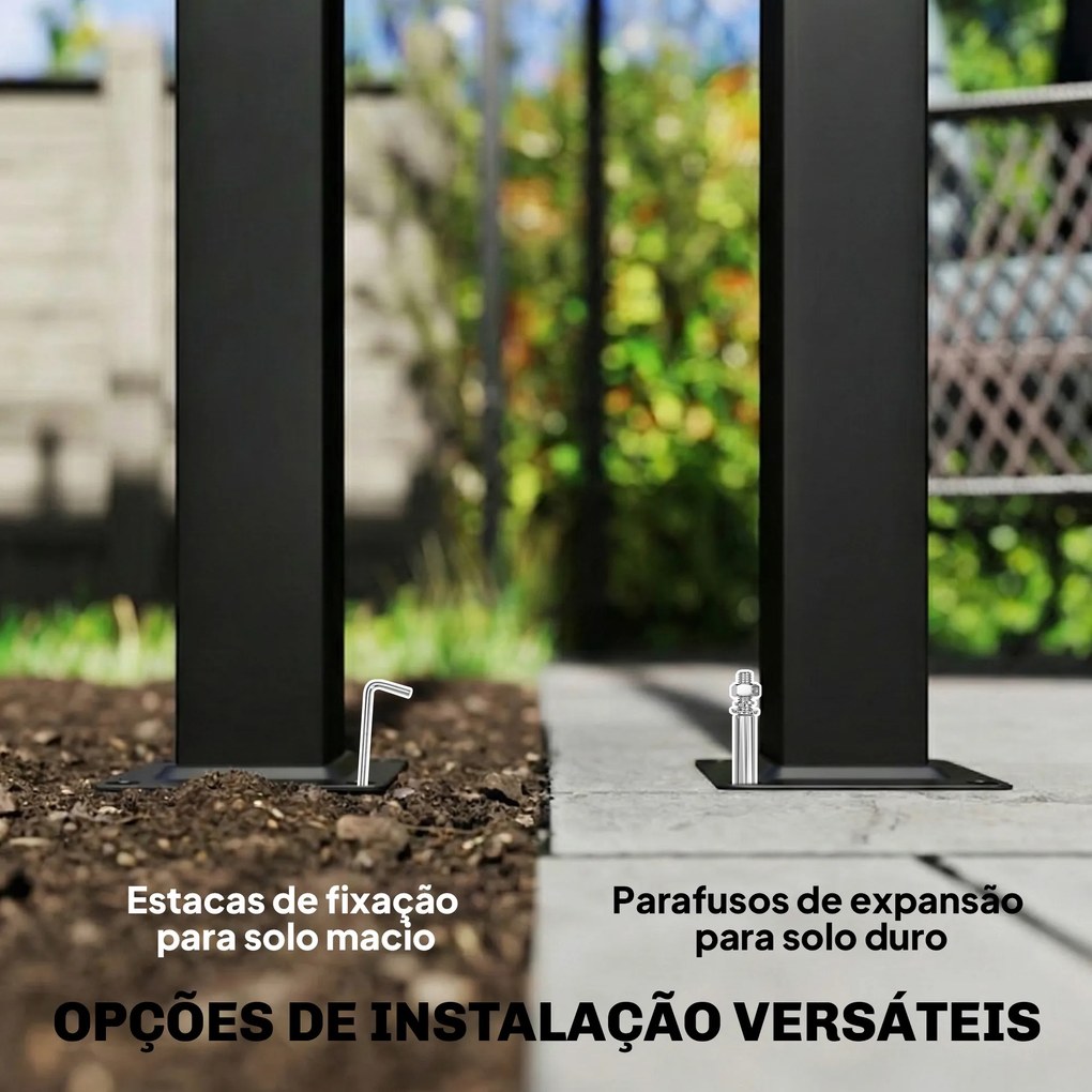 Pérgola com Teto Retrátil de Alumínio 588x297x230 cm Pérgola com Tecido de Poliéster Anti UV Pérgola de Jardim Cinzento Escuro