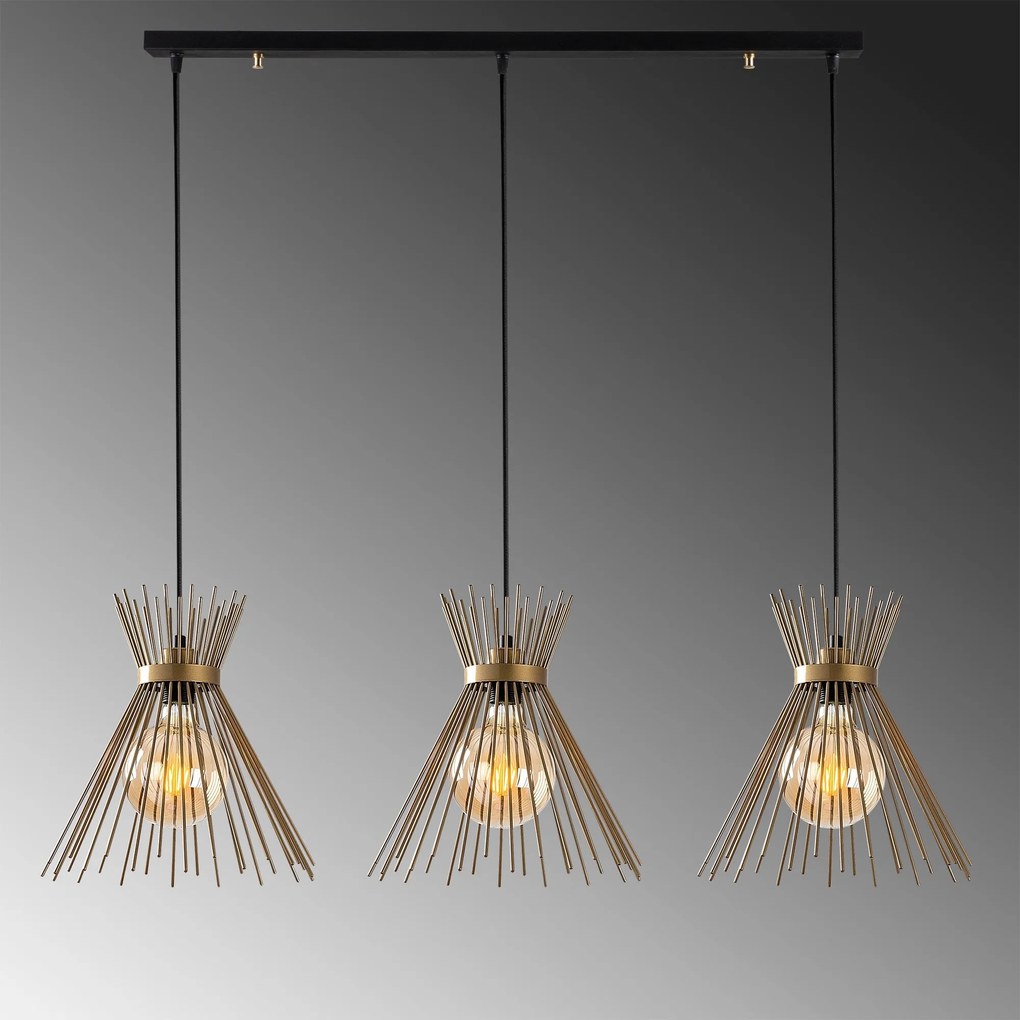 Candeeiro de Teto Kirpi – Preto – 104 x 34 cm