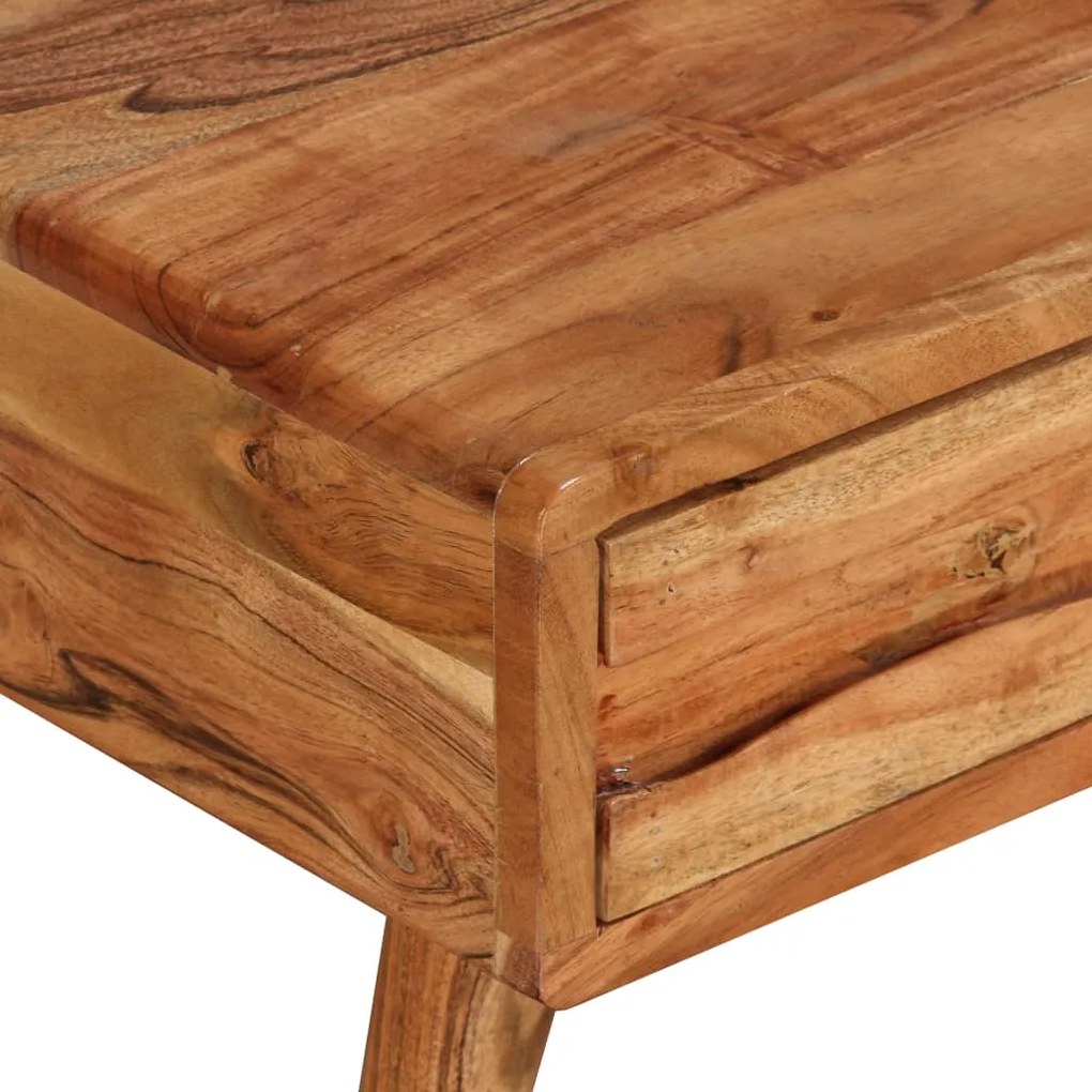 Mesa de centro madeira maciça com gaveta esculpida 100x50x40 cm