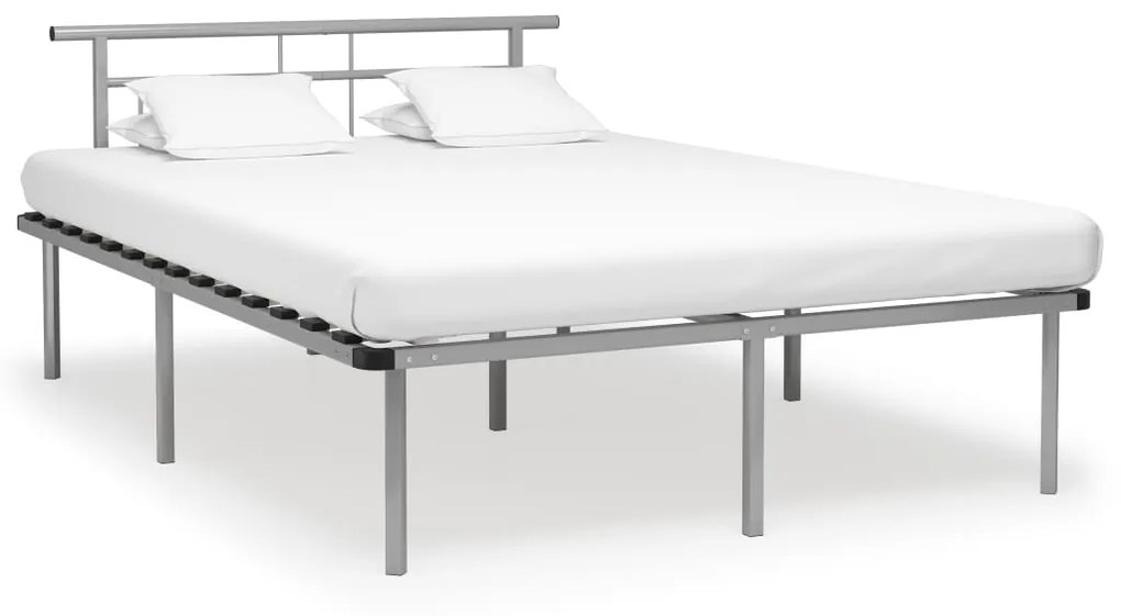 vidaXL Estrutura de cama sem colchão 140x200 cm metal cinzento