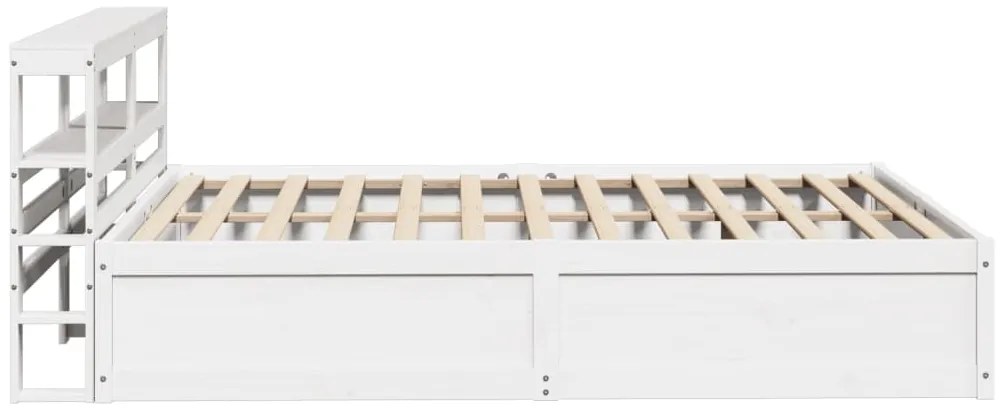 Estrutura cama c/ cabeceira 140x190 cm pinho maciço branco
