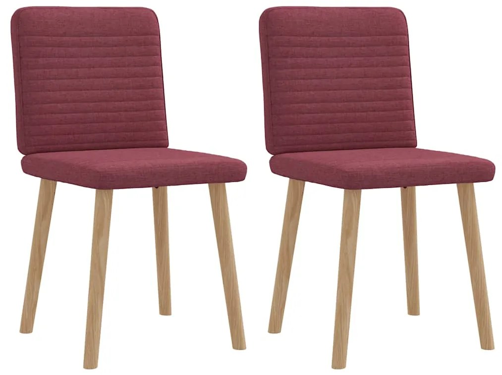 Cadeiras de jantar 2 pcs tecido vermelho tinto