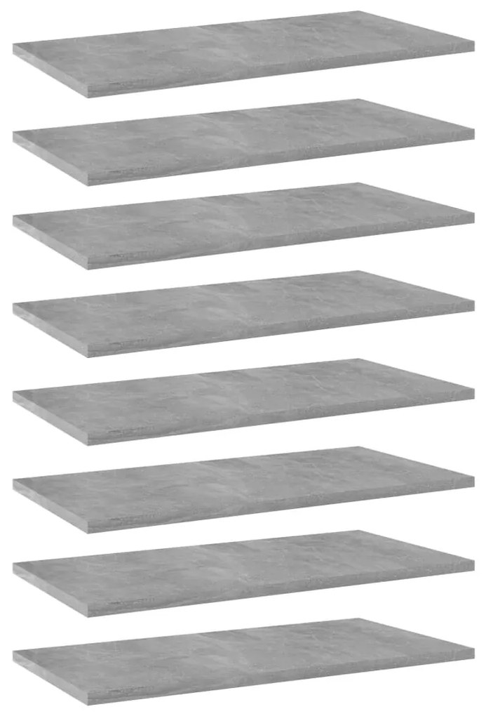 vidaXL Prateleiras para estante 8 pcs 60x30x1,5cm contraplacado cinza