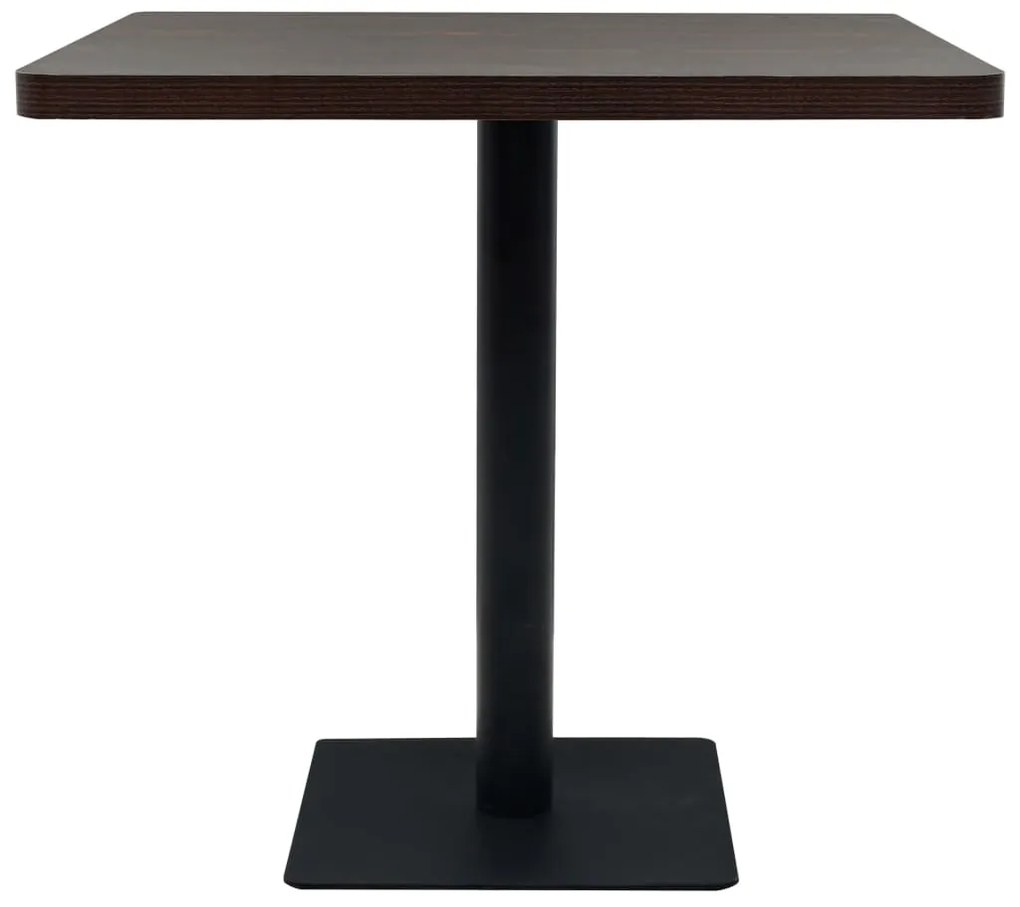 Mesa bistrô em MDF e aço quadrada 80x80x75 cm cinzento escuro