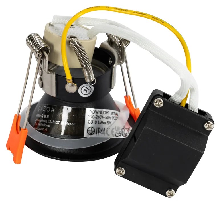 Conjunto de 12 Focos Embutidos Modernos Pretos GU10 35mm IP44 - Dept