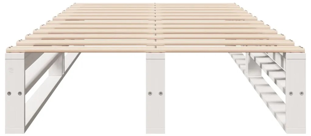 Cama sem colchão 90x190 cm madeira de pinho maciça branco
