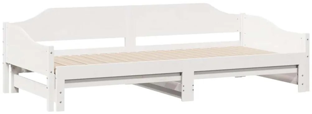Sofá-cama com gavetão 80x200 cm madeira de pinho maciça branco