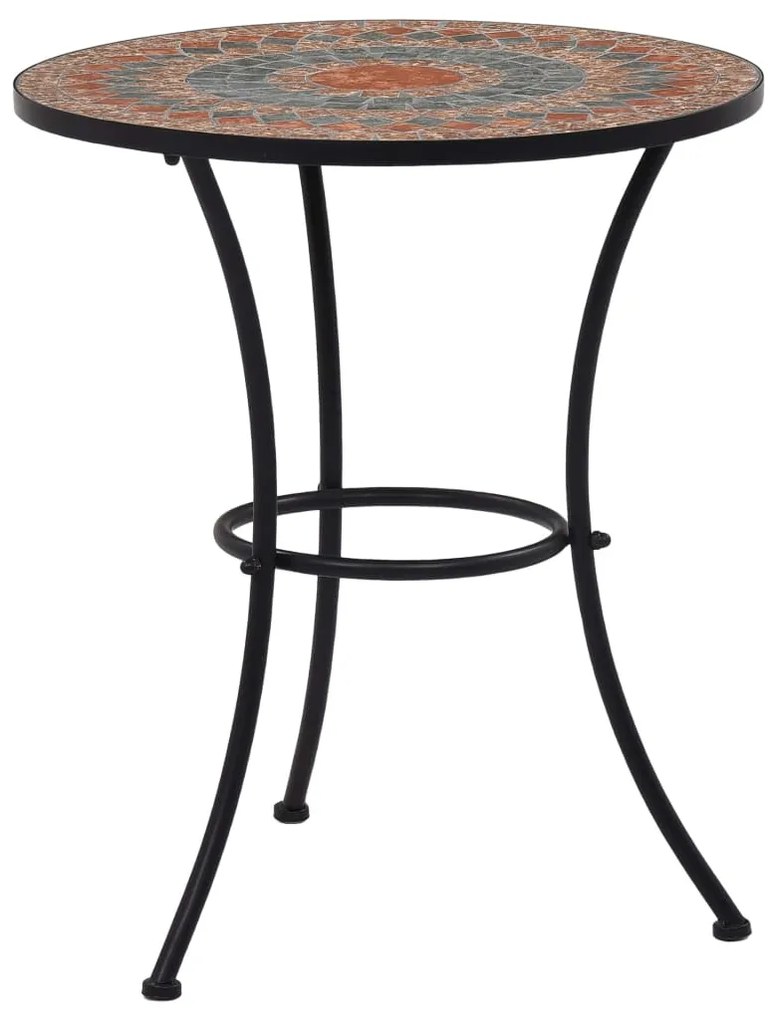 46717 vidaXL Mesa bistrô em mosaico 60 cm cerâmica laranja/cinzento