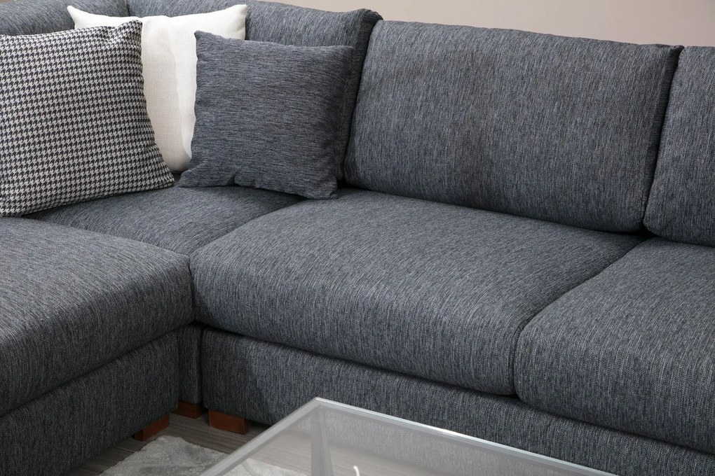 Sofá de Canto "Loop" – Cor Antracite – Medidas 282 cm x 323 cm x 95 cm