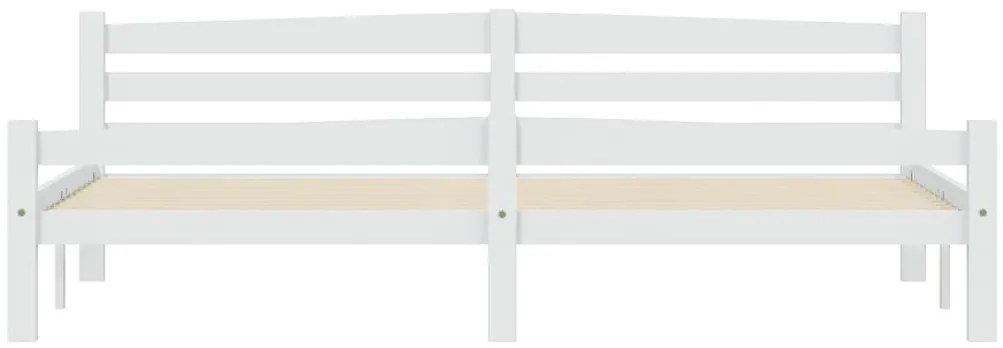 Estrutura de cama 200x200 cm pinho maciço branco