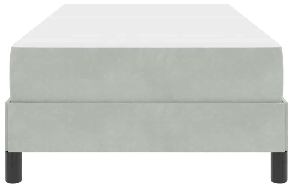 Cama box spring com colchão Cinzento-claro 90 x 190 cm Veludo