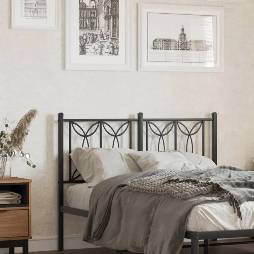 Cabeceira de cama 120 cm metal preto