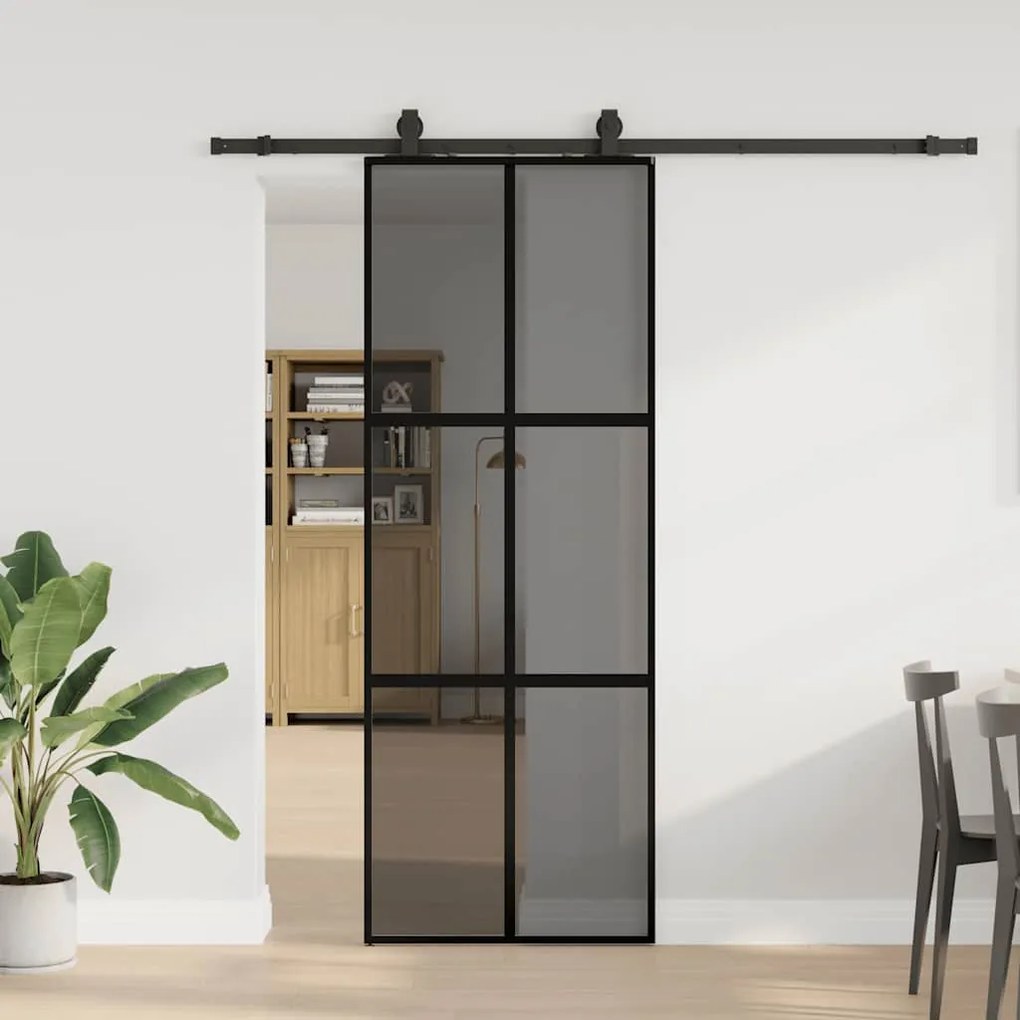 vidaXL Porta deslizante c/ conj. ferragens 76x205 cm vidro temperado