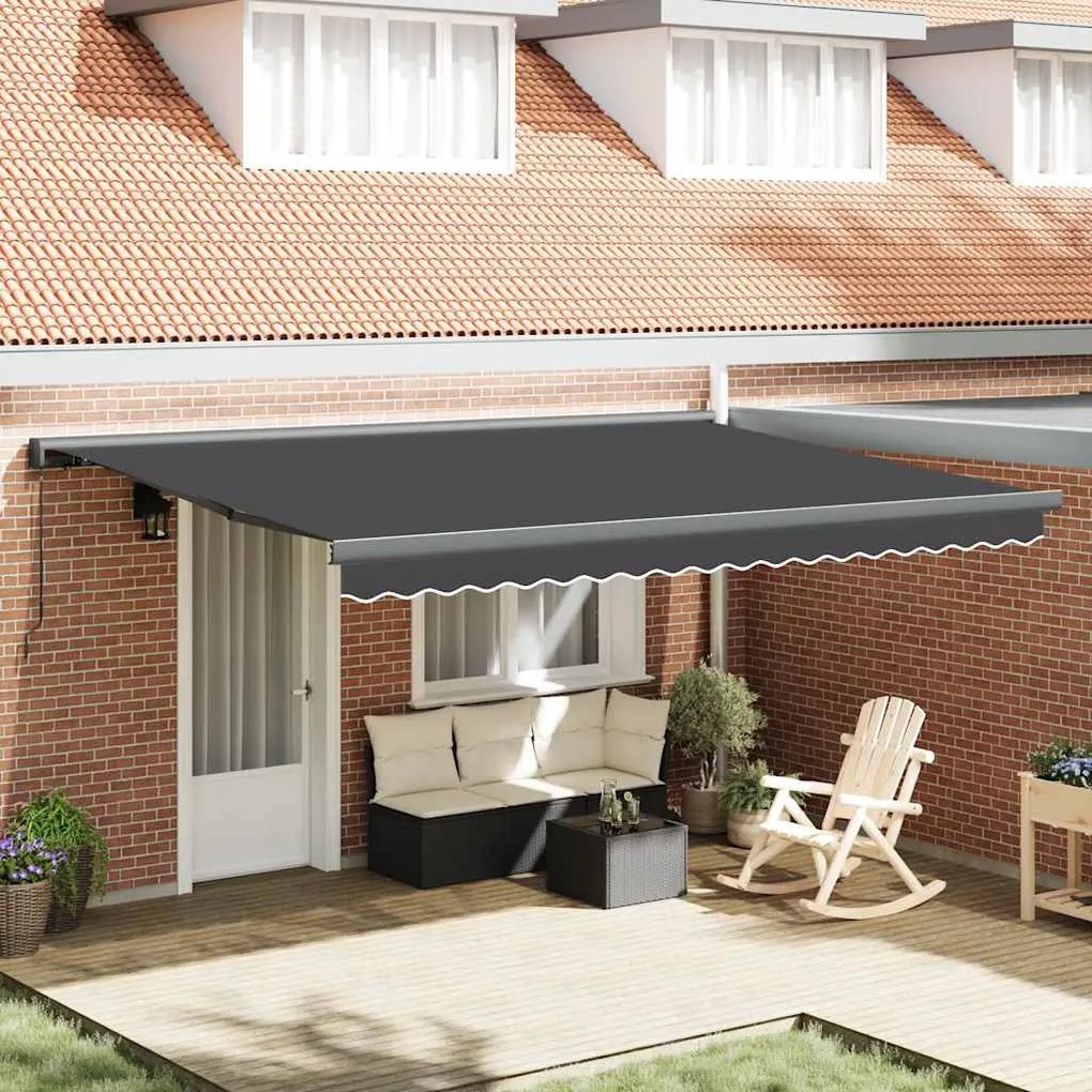 vidaXL Toldo retrátil 4,5x3 m tecido e alumínio antracite