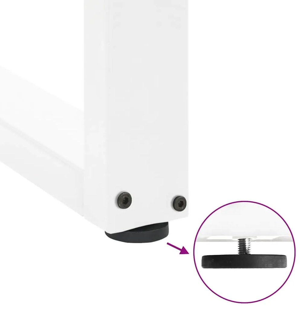 Pés de mesa de jantar em forma de U, 2 peças, branco, 80x (72-73) cm,