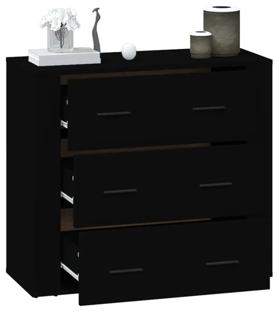 Aparador 80x33x70 cm derivados de madeira preto