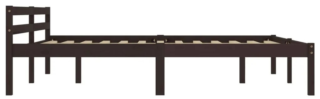 Estrutura de cama 180x200 cm pinho maciço castanho-escuro