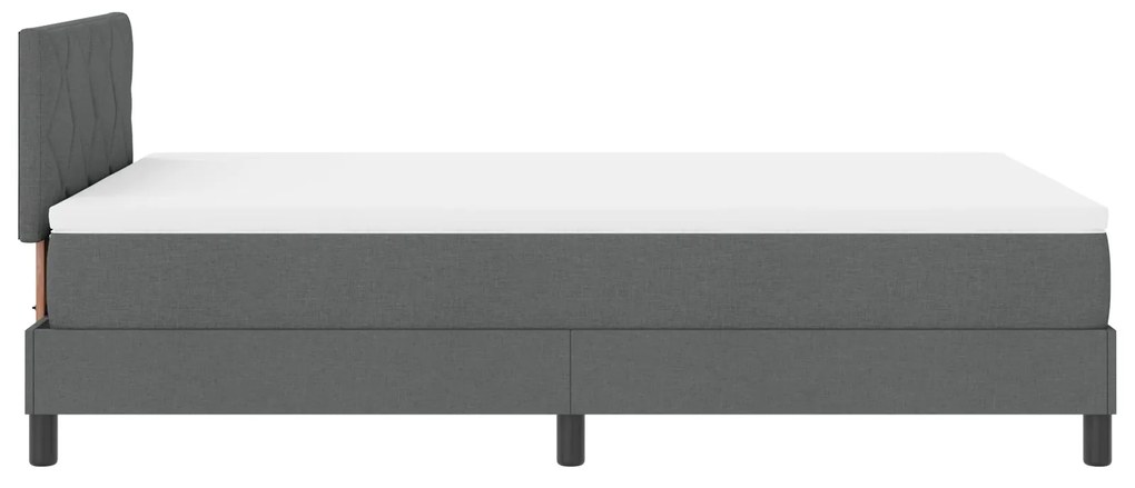 Cama Box Spring com Colchão Cinza Escuro 120x200 cm Tecido
