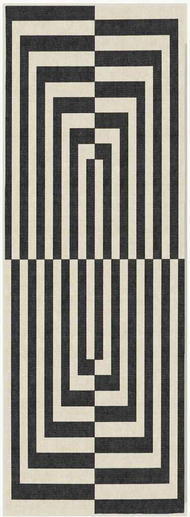 Passadeira lavável de pelo curto Op Art por Jonathan Adler
