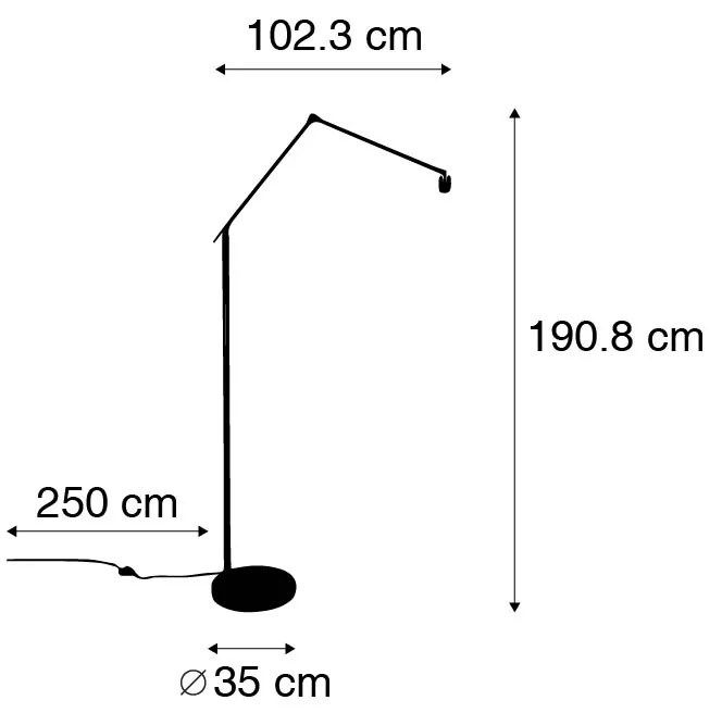 Candeeiro de pé moderno em aço ajustável - Editor