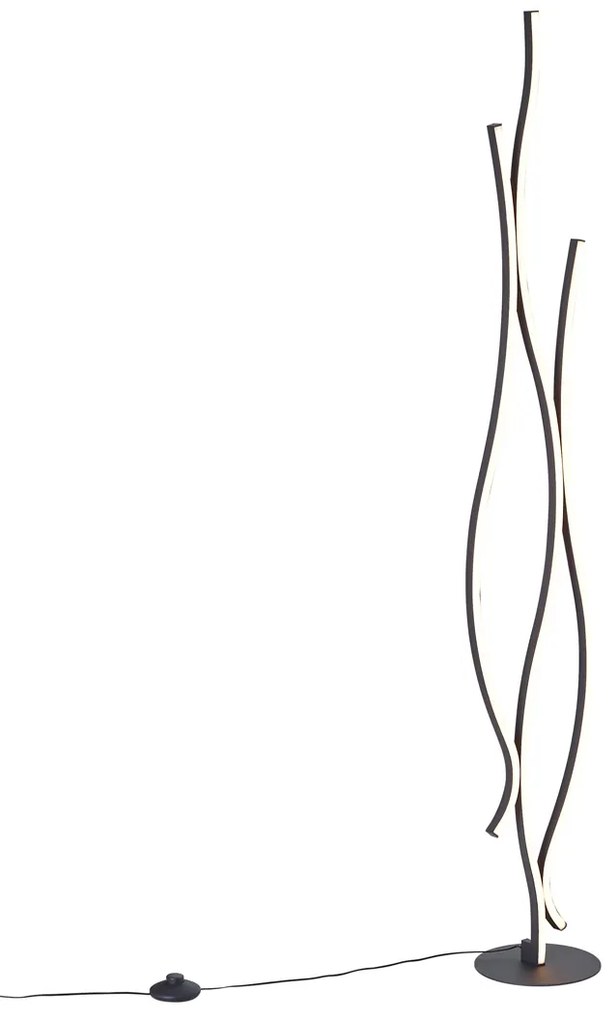 Candeeiro de pé de design preto incluindo LED regulável - Ying