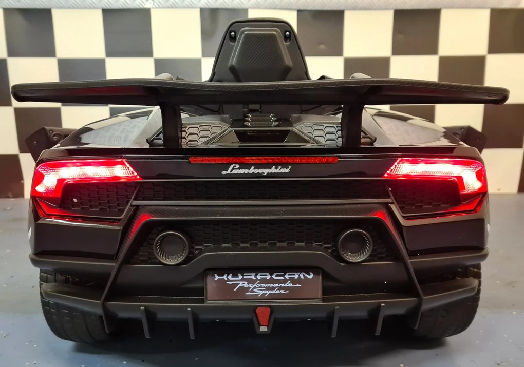 Carro infantil Lamborghini Huracan 12 volts com controlo remoto, Pneus Borracha preto metálico