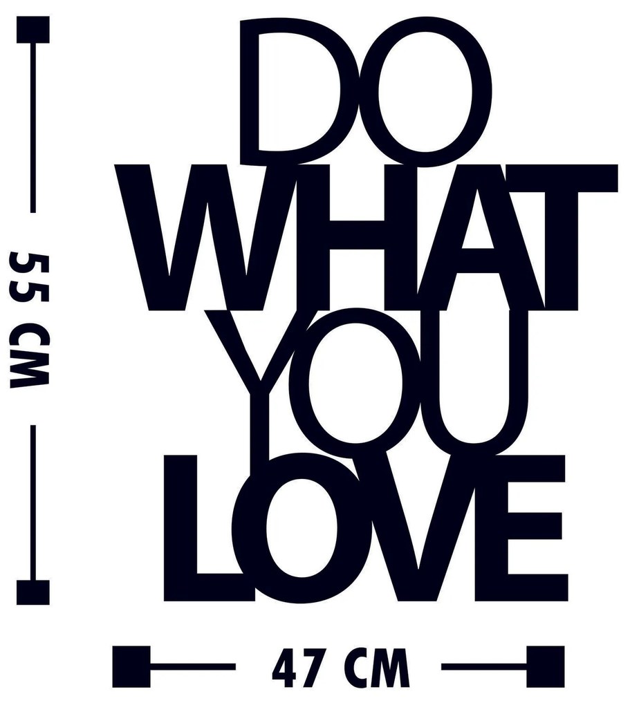 Acessório Decorativo de Parede Metálico Do What You Love 2 – Preto – 4