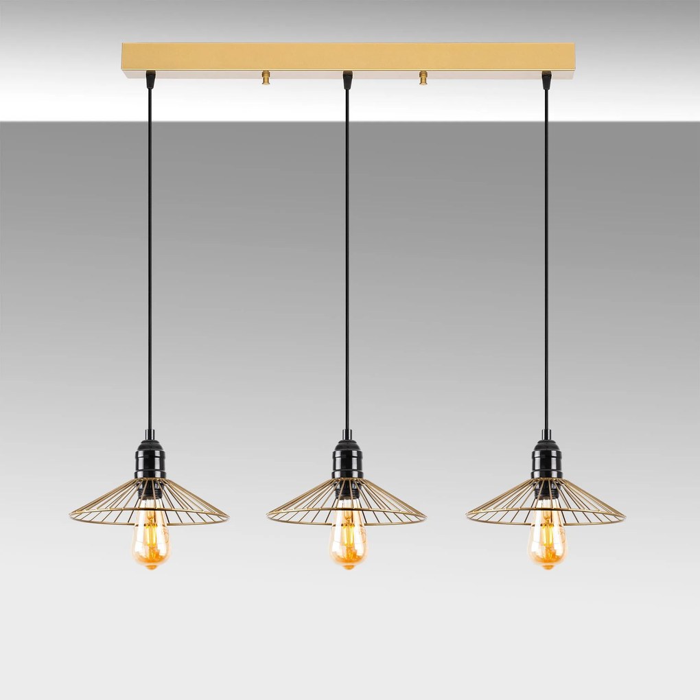 Candeeiro de Teto Kila – Dourado Brilhante – 98 x 25 x 114 cm