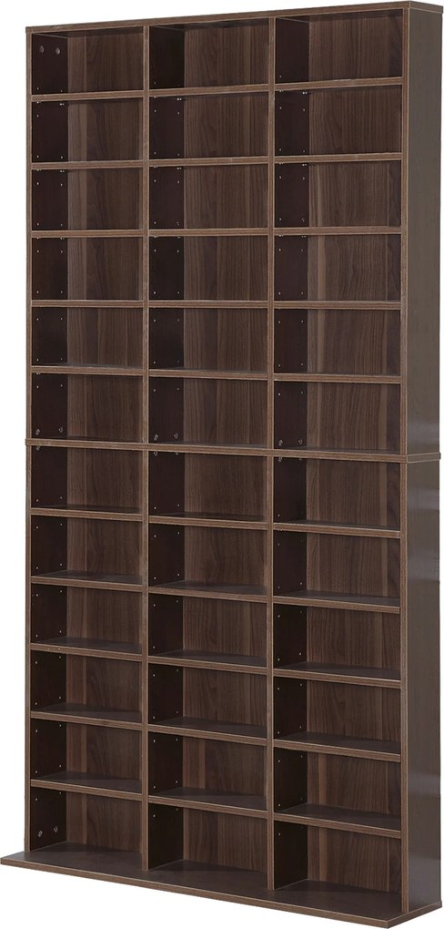 Organizador para CD e DVD, estante de arrumação, capacidade máxima de 1116 CD/528 DVD, 36 compartimentos e prateleiras ajustáveis, para escritório, sa