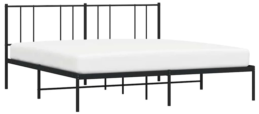Estrutura de cama com cabeceira 193x203 cm metal preto