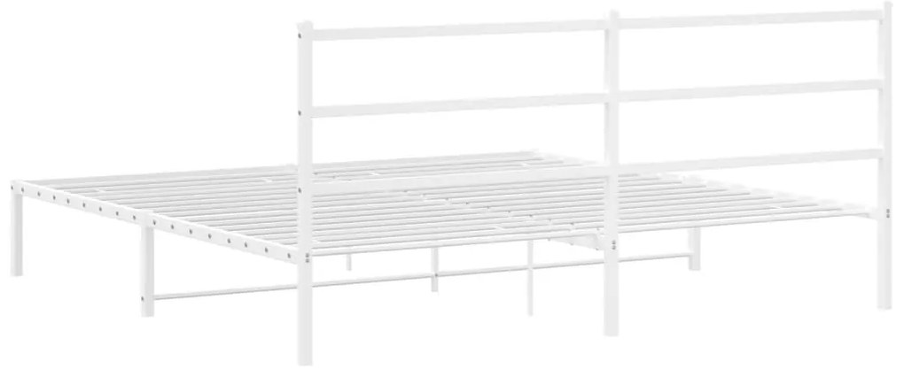 Estrutura de cama com cabeceira 180x200 cm metal branco