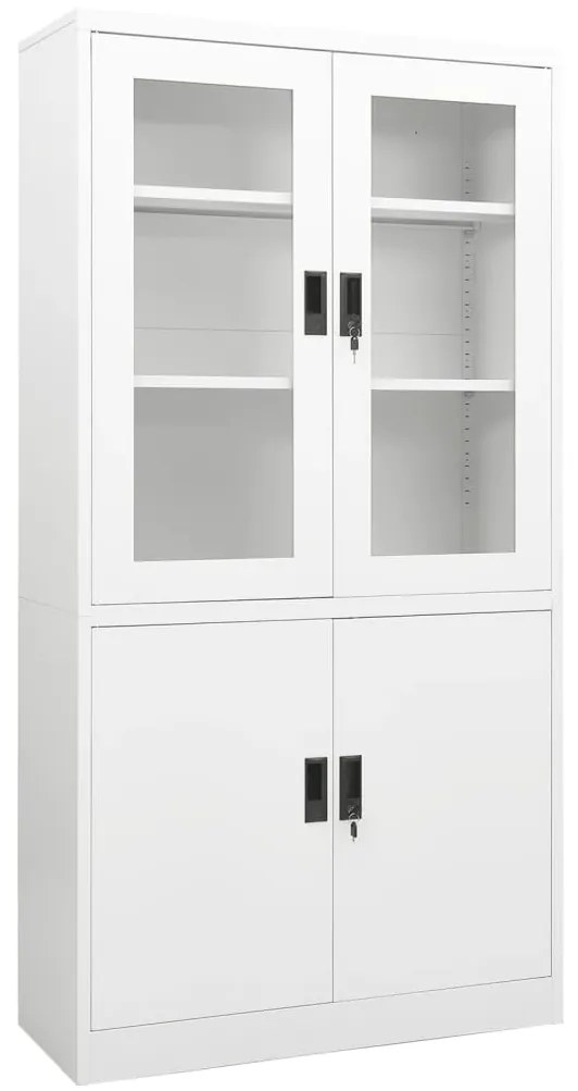 Armário de escritório 90x40x180 cm aço branco