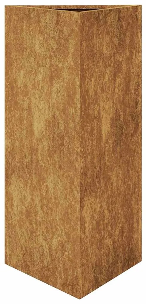 Vaso/floreira 2 pcs triangular 40x40x75 cm aço intempéries