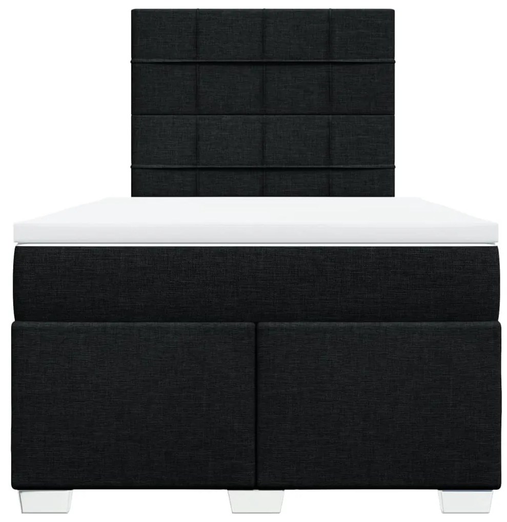 Cama com molas/colchão 120x200 cm tecido preto