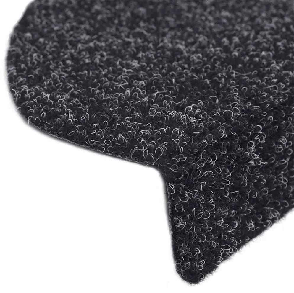 Tapetes de escada adesivos 20 pcs 56x17x3 cm preto