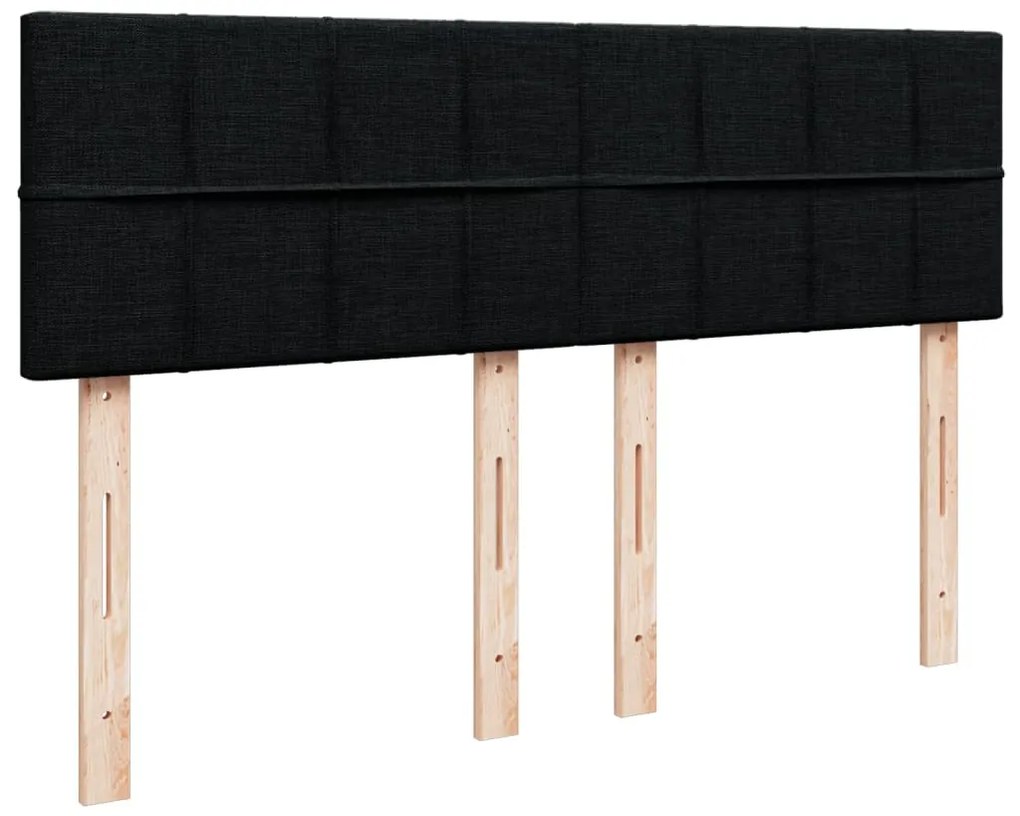 Cama com molas/colchão 160x200 cm tecido preto